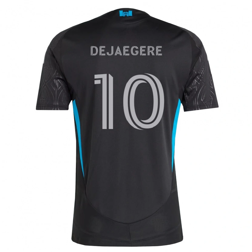 Danxenキッズブレヒト・デヤーゲレ#10黒白空色アウェイシャツ2026/27ジャージーユニフォーム