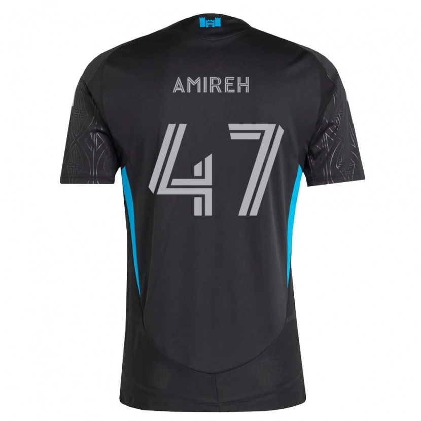DanxenキッズAdam Amireh#47黒白空色アウェイシャツ2026/27ジャージーユニフォーム