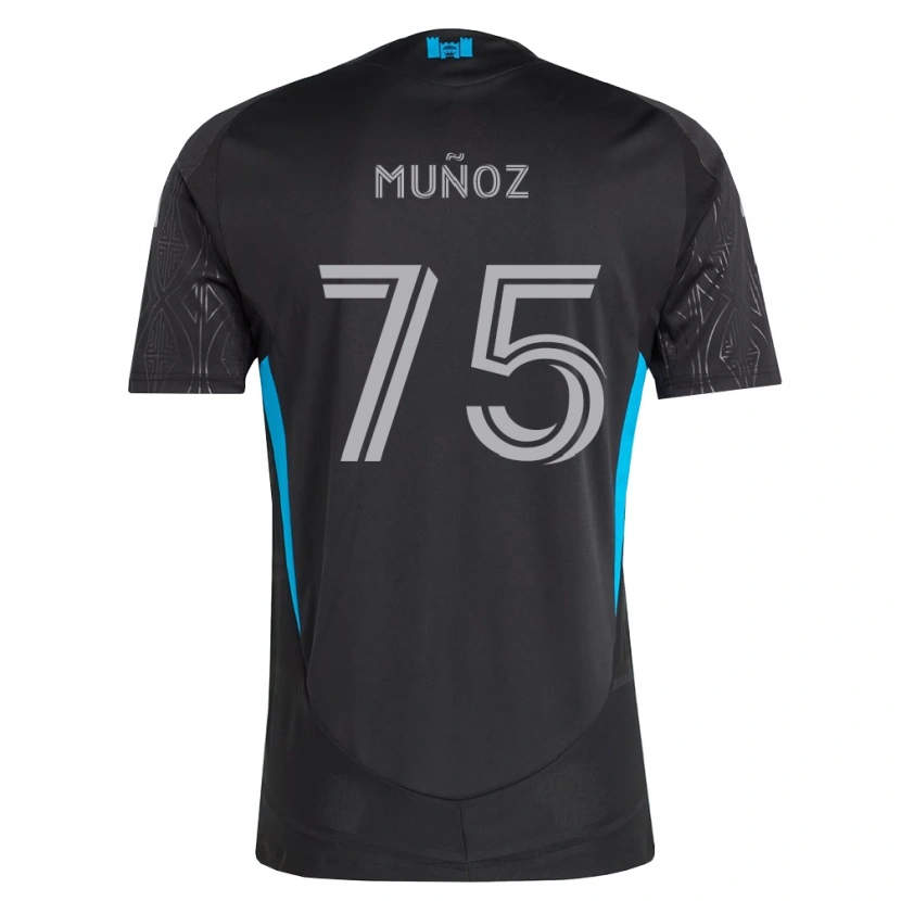 DanxenキッズJeremiah Muñoz#75黒白空色アウェイシャツ2026/27ジャージーユニフォーム