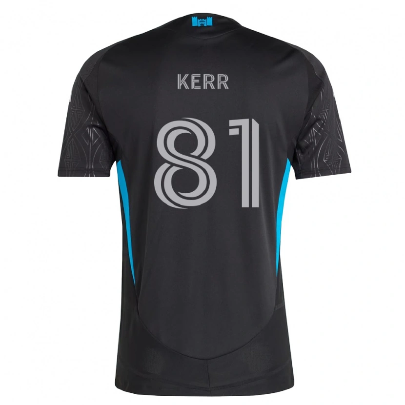 DanxenキッズKeegan Kerr#81黒白空色アウェイシャツ2026/27ジャージーユニフォーム