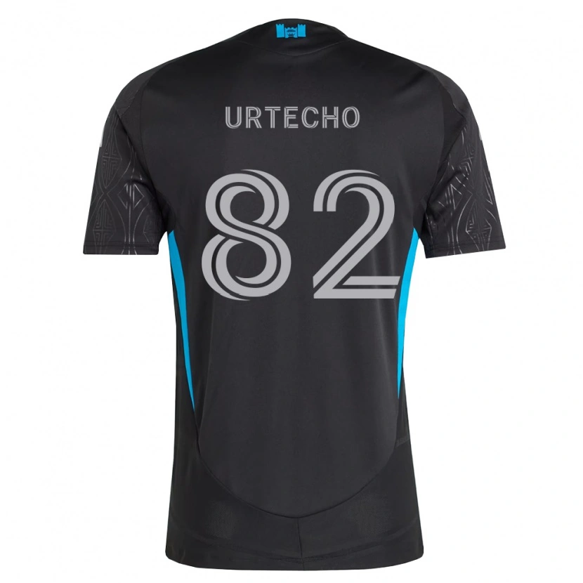 DanxenキッズBrendan Urtecho#82黒白空色アウェイシャツ2026/27ジャージーユニフォーム
