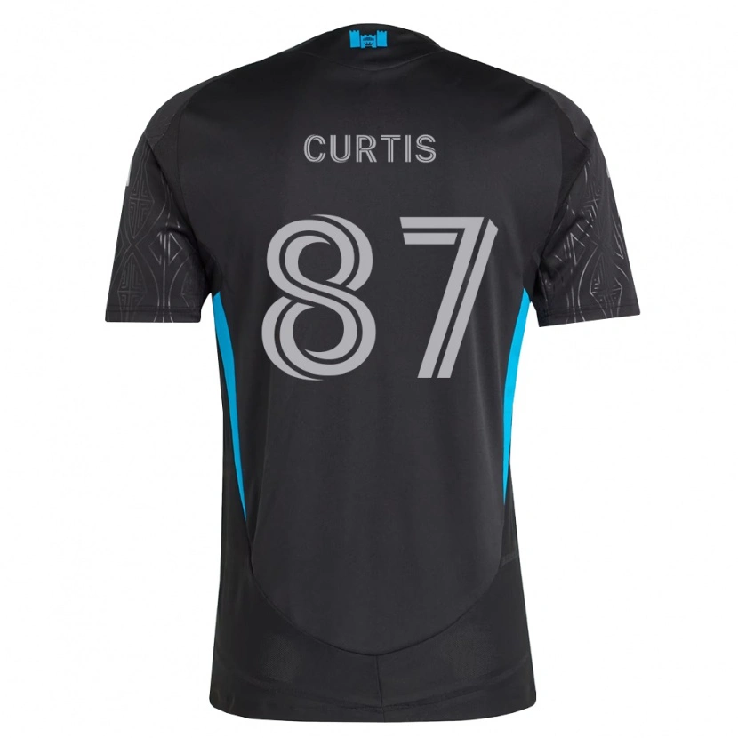 DanxenキッズEthan Curtis#87黒白空色アウェイシャツ2026/27ジャージーユニフォーム