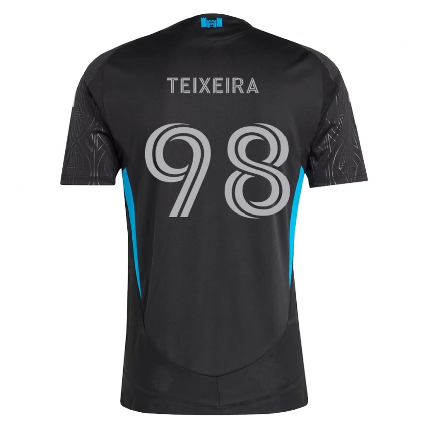 DanxenキッズNickolas Teixeira#98黒白空色アウェイシャツ2026/27ジャージーユニフォーム