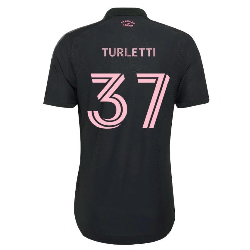 DanxenキッズMateo Turletti#37ピンク黒白アウェイシャツ2026/27ジャージーユニフォーム