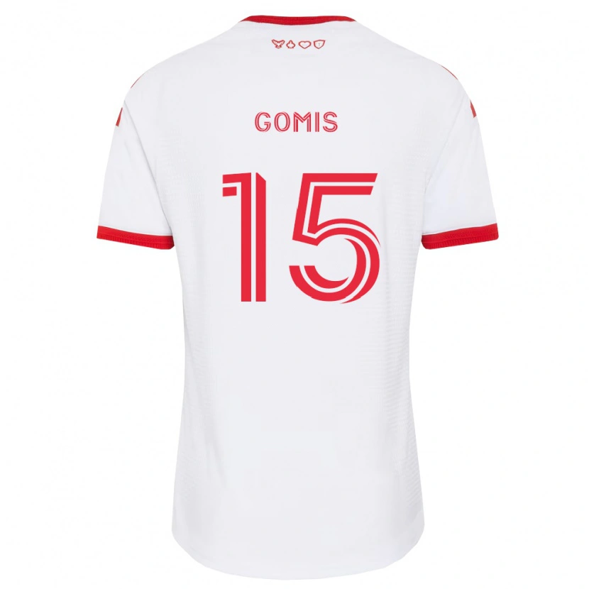 DanxenキッズNicksoen Gomis#15白赤黒アウェイシャツ2026/27ジャージーユニフォーム