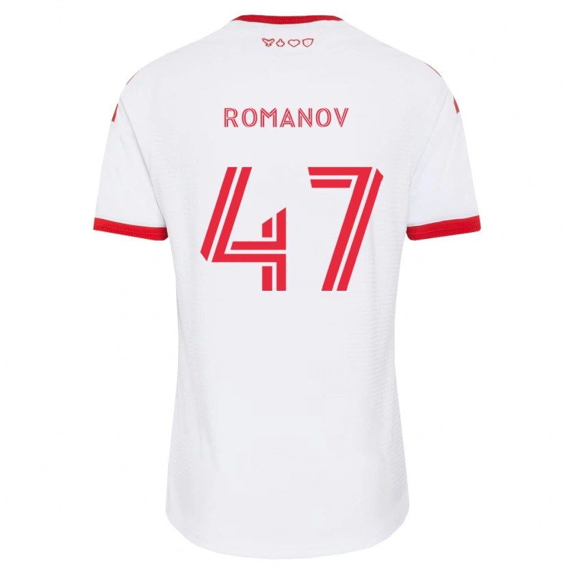 DanxenキッズAlexander Romanov#47白赤黒アウェイシャツ2026/27ジャージーユニフォーム
