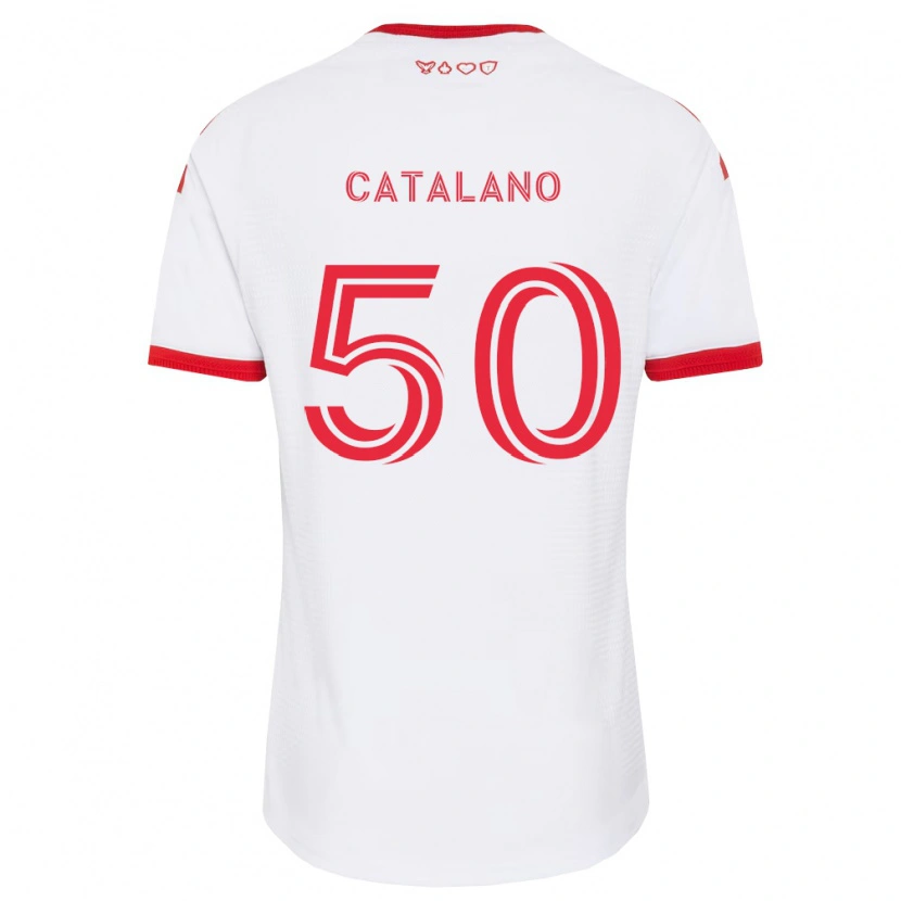 Danxenキッズジャンルカ・カタラーノ#50白赤黒アウェイシャツ2026/27ジャージーユニフォーム