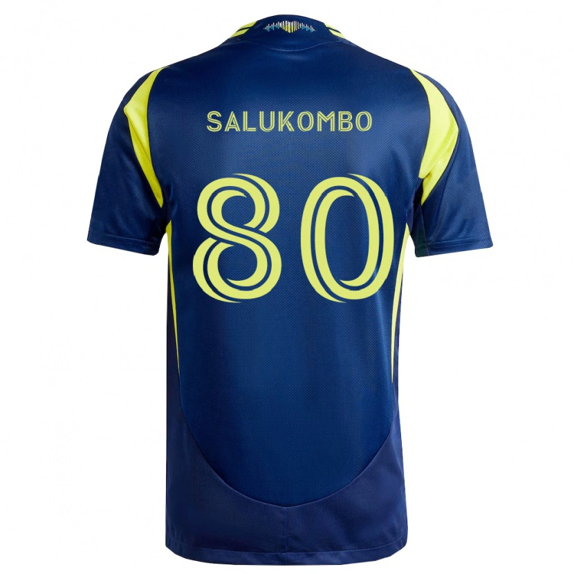 DanxenキッズDavid Salukombo#80黄紺アウェイシャツ2026/27ジャージーユニフォーム
