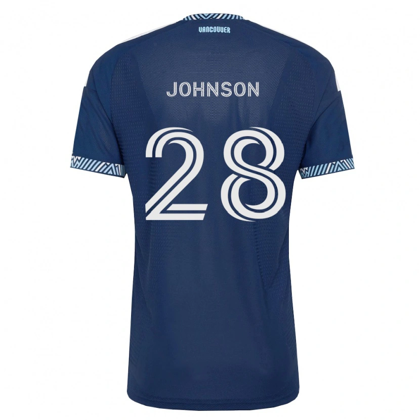 Danxenキッズテイト・ジョンソン#28濃青白アウェイシャツ2026/27ジャージーユニフォーム