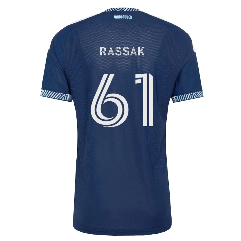 DanxenキッズCarson Rassak#61濃青白アウェイシャツ2026/27ジャージーユニフォーム
