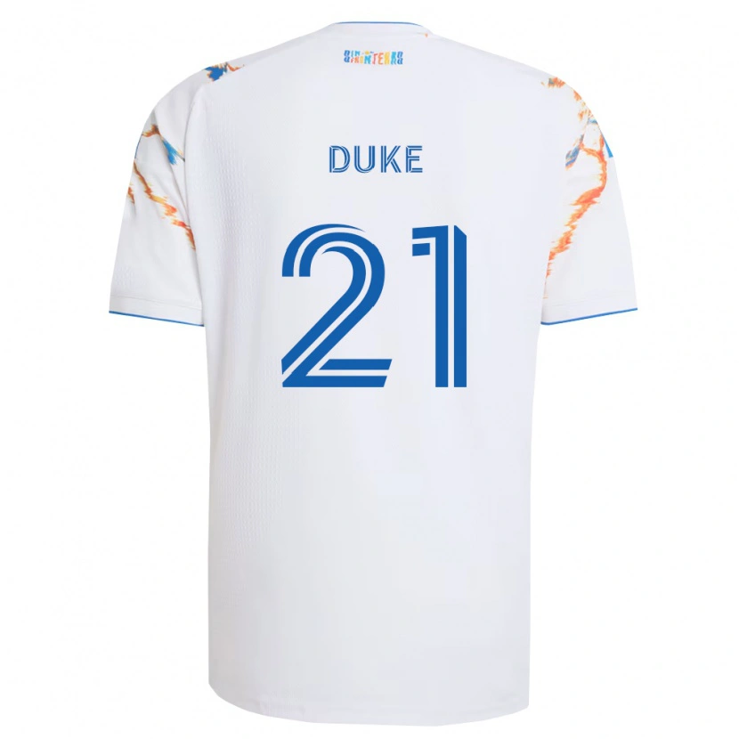 Danxenキッズブライス・デューク#21白オレンジ青アウェイシャツ2026/27ジャージーユニフォーム