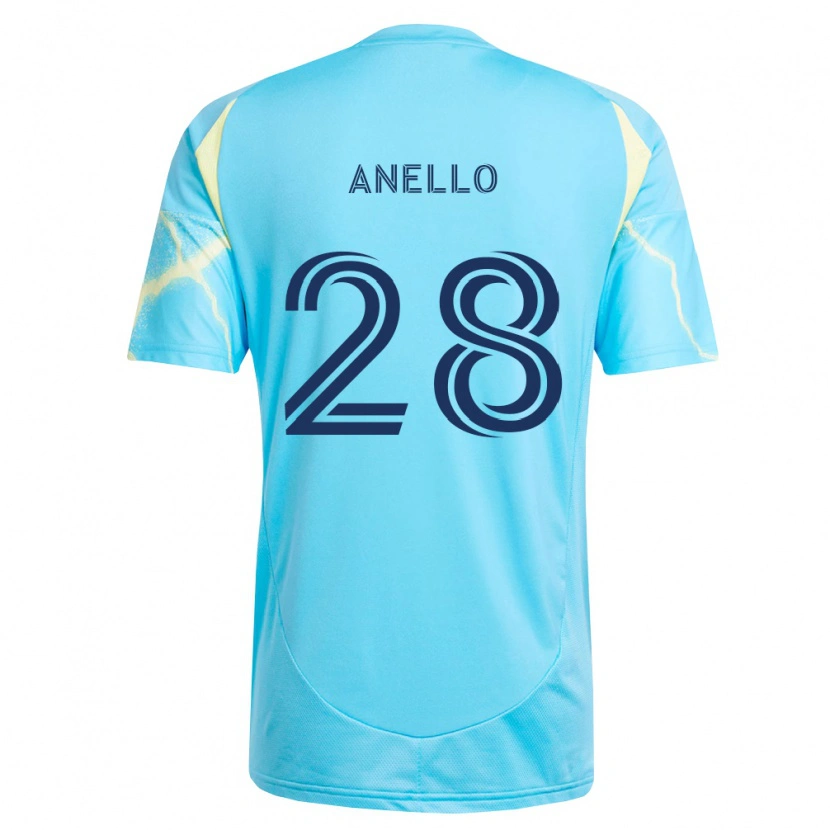 DanxenキッズAgustín Anello#28薄青黒薄黄アウェイシャツ2026/27ジャージーユニフォーム