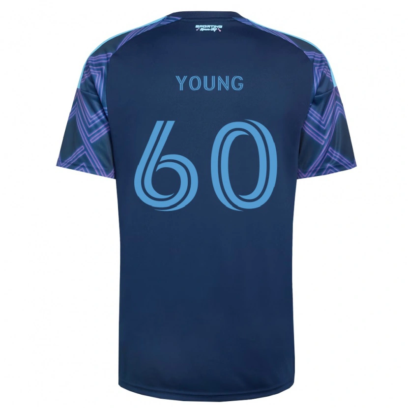 DanxenキッズNate Young#60ロイヤルブルー紫アウェイシャツ2026/27ジャージーユニフォーム