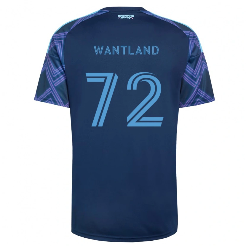DanxenキッズZane Wantland#72ロイヤルブルー紫アウェイシャツ2026/27ジャージーユニフォーム