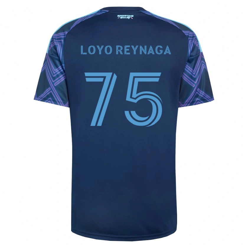 DanxenキッズZamir Loyo Reynaga#75ロイヤルブルー紫アウェイシャツ2026/27ジャージーユニフォーム