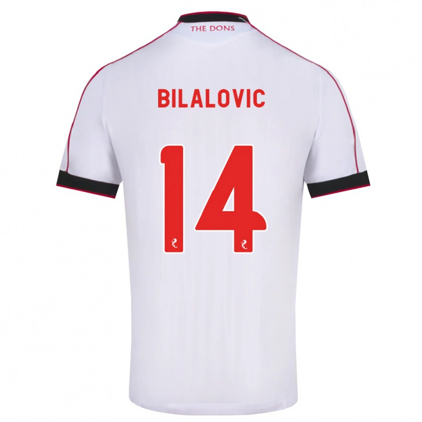 DanxenキッズKenan Bilalovic#14黒赤白アウェイシャツ2026/27ジャージーユニフォーム