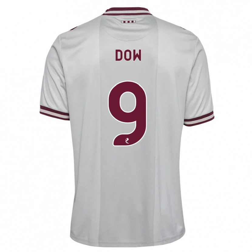 DanxenキッズConnor Dow#9白バーガンディアウェイシャツ2026/27ジャージーユニフォーム