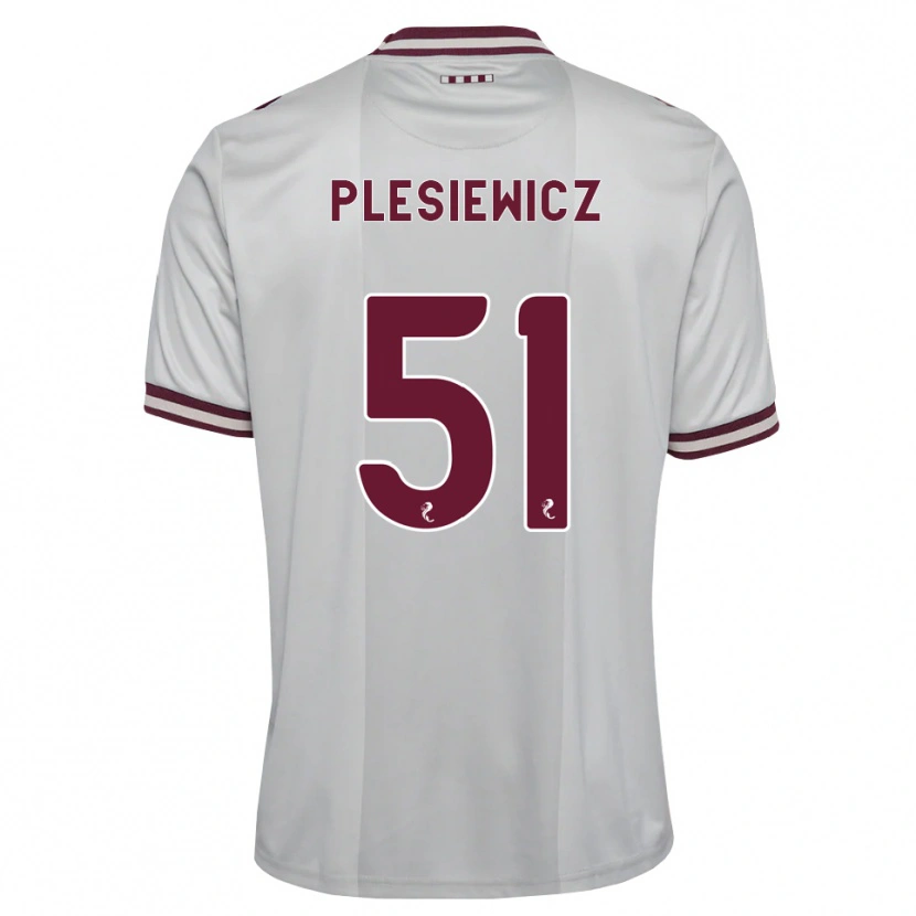 DanxenキッズSzymon Plesiewicz#51白バーガンディアウェイシャツ2026/27ジャージーユニフォーム