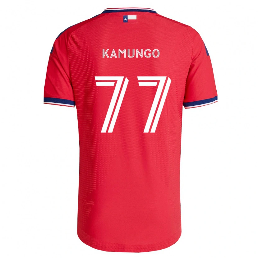 Danxenメンズバーナード・カムンゴ#77赤青白ホームシャツ2026/27ジャージーユニフォーム