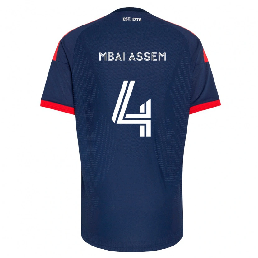 DanxenメンズChris Mbaï-Assem#4ロイヤルブルー赤白ホームシャツ2026/27ジャージーユニフォーム