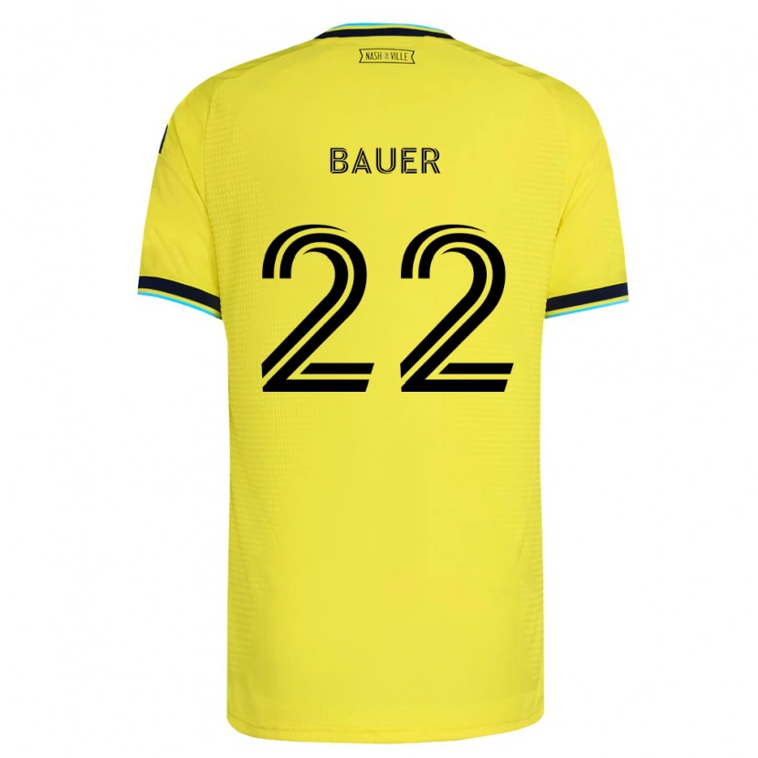Danxenメンズジョシュ・バウアー#22明るい黄紺ホームシャツ2026/27ジャージーユニフォーム