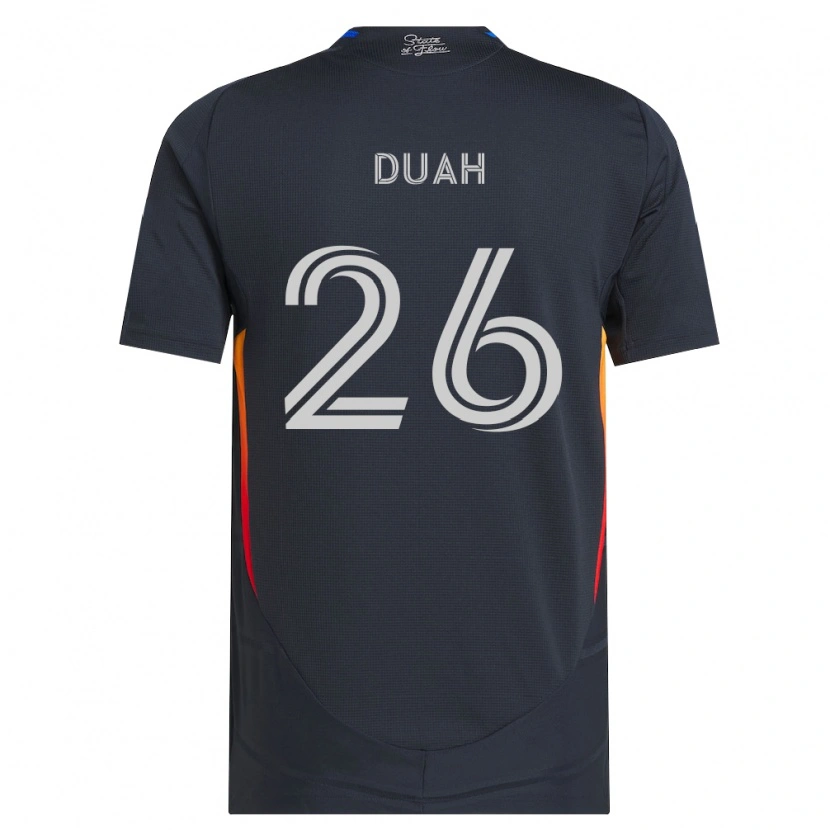 DanxenメンズManu Duah#26ダークグレー赤ホームシャツ2026/27ジャージーユニフォーム