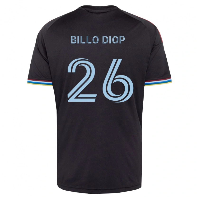 DanxenメンズMamadou Billo Diop#26黒空色ホームシャツ2026/27ジャージーユニフォーム