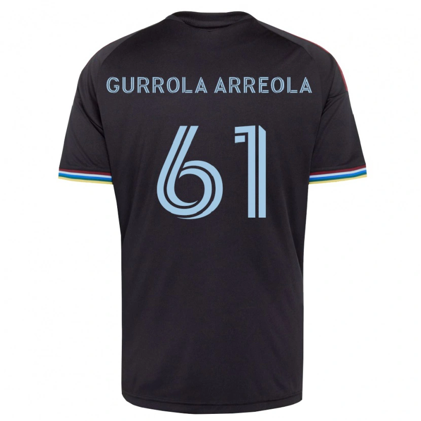 DanxenメンズDiego Gurrola Arreola#61黒空色ホームシャツ2026/27ジャージーユニフォーム