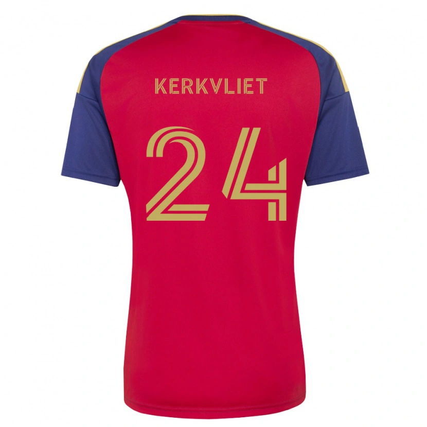 DanxenメンズMax Kerkvliet#24ロイヤルブルー茶赤ホームシャツ2026/27ジャージーユニフォーム