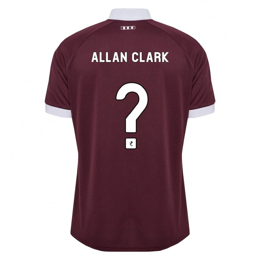 DanxenメンズAllan Clark#0バーガンディ 白ホームシャツ2026/27ジャージーユニフォーム