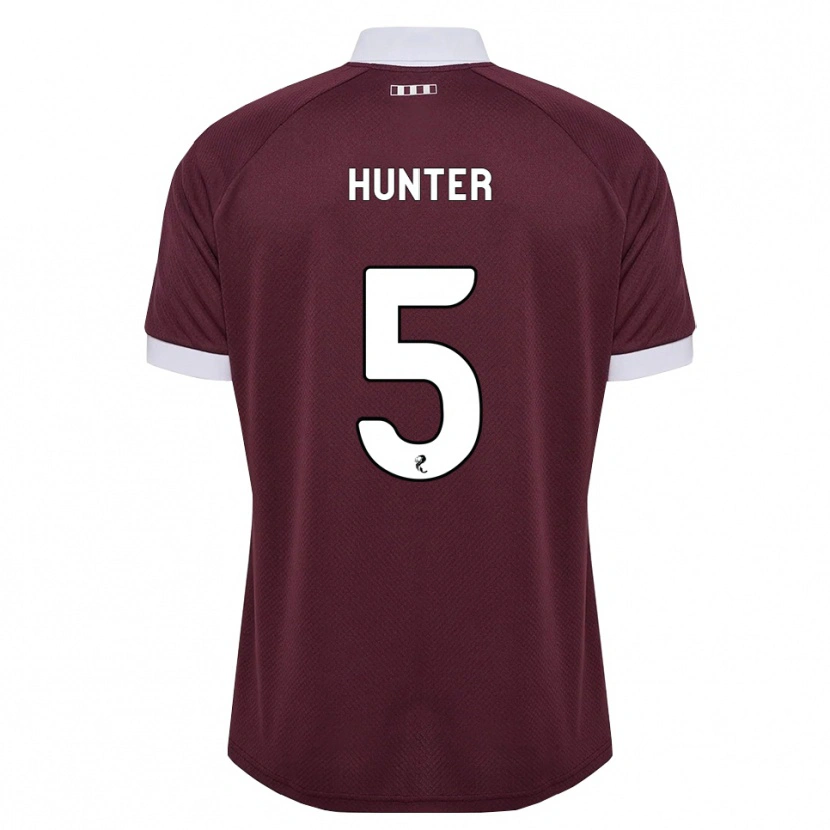 DanxenメンズGeorgia Hunter#5バーガンディ 白ホームシャツ2026/27ジャージーユニフォーム