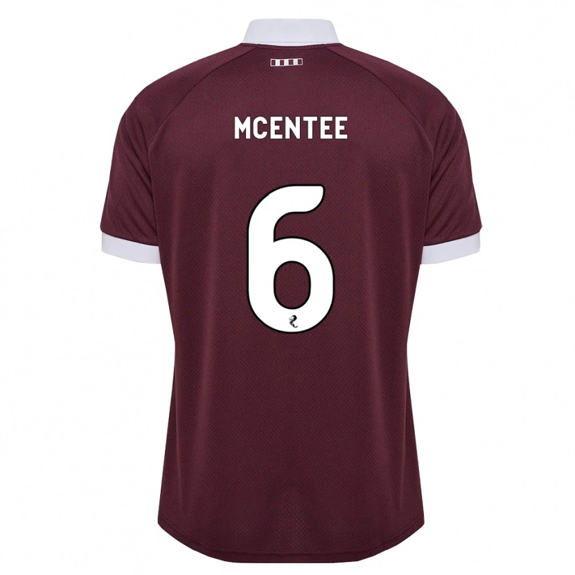 DanxenメンズOisin Mcentee#6バーガンディ 白ホームシャツ2026/27ジャージーユニフォーム