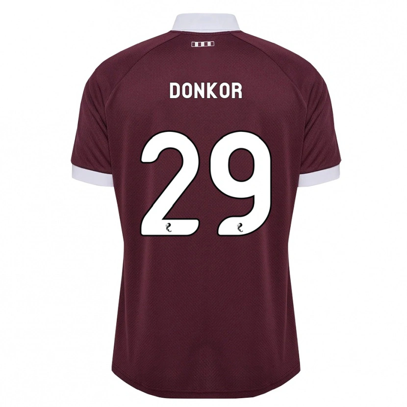 DanxenメンズJaedon Donkor#29バーガンディ 白ホームシャツ2026/27ジャージーユニフォーム