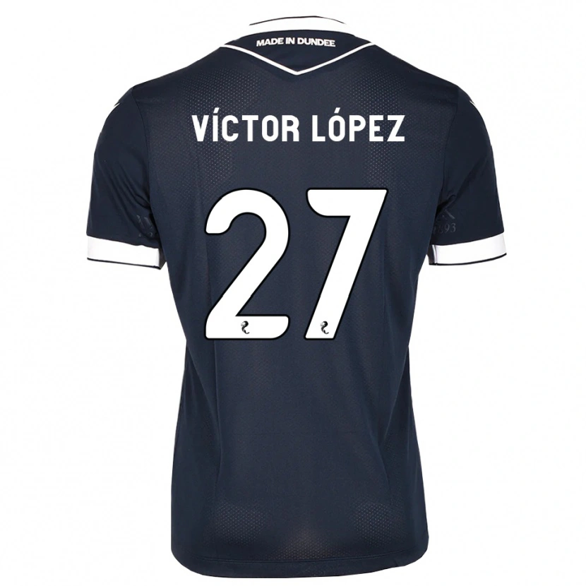 DanxenメンズVictor Lopez#27ミッドナイトブルー白ホームシャツ2026/27ジャージーユニフォーム