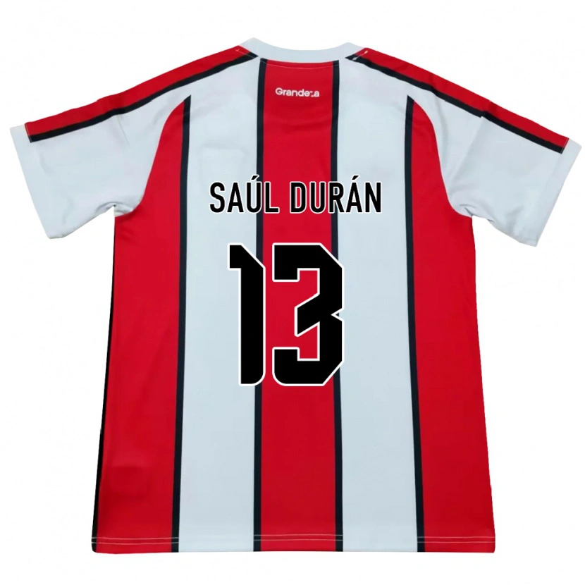 DanxenメンズSaúl Durán#13白赤黒アウェイシャツ2026/27ジャージーユニフォーム
