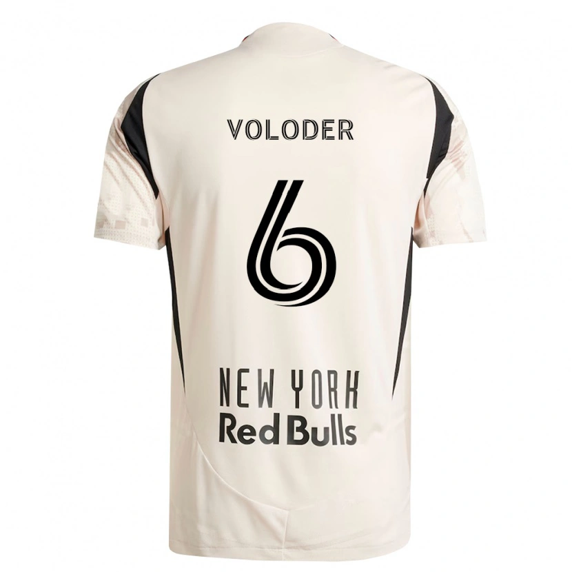 DanxenメンズRobert Voloder#6オフホワイト赤黒アウェイシャツ2026/27ジャージーユニフォーム