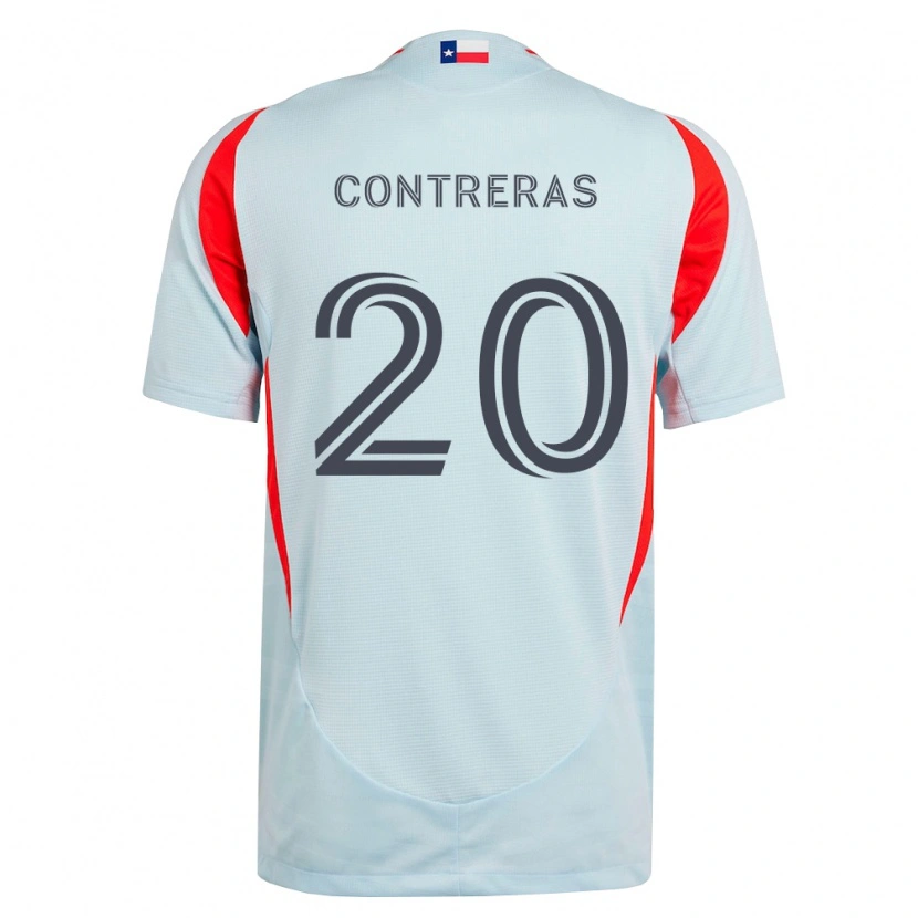 DanxenメンズJaidyn Contreras#20ダークグレー白赤アウェイシャツ2026/27ジャージーユニフォーム