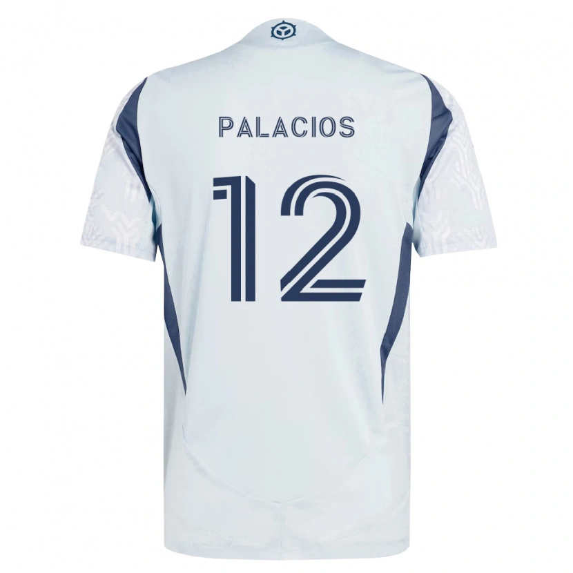 DanxenメンズDenzel Palacios#12青灰色白アウェイシャツ2026/27ジャージーユニフォーム