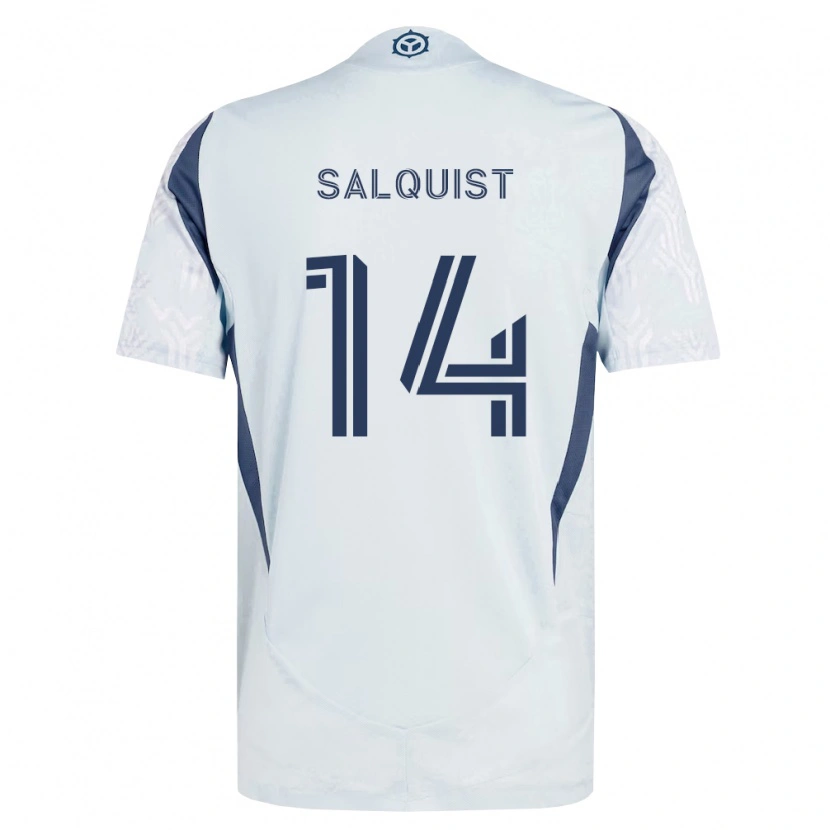DanxenメンズTobias Salquist#14青灰色白アウェイシャツ2026/27ジャージーユニフォーム