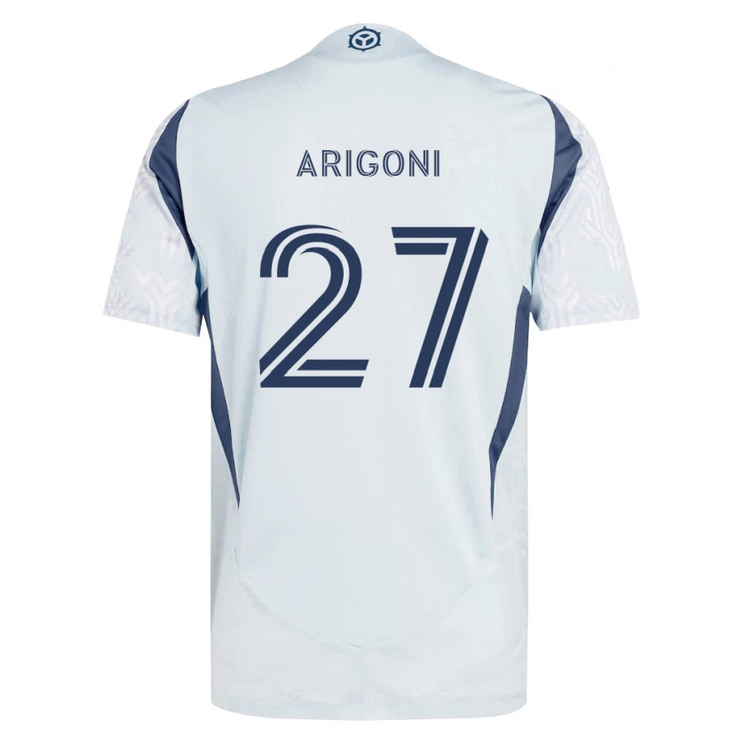 DanxenメンズAllan Arigoni#27青灰色白アウェイシャツ2026/27ジャージーユニフォーム