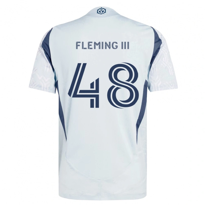 DanxenメンズRichard Fleming Iii#48青灰色白アウェイシャツ2026/27ジャージーユニフォーム