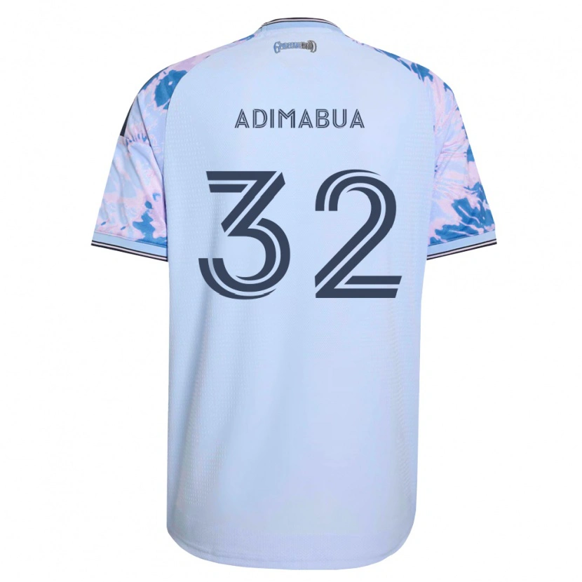 DanxenメンズNonso Adimabua#32ロイヤルブルー白黒アウェイシャツ2026/27ジャージーユニフォーム