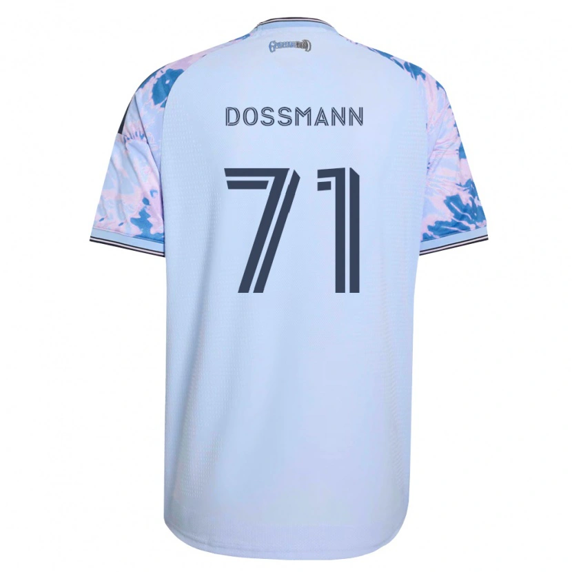DanxenメンズNiklas Dossmann#71ロイヤルブルー白黒アウェイシャツ2026/27ジャージーユニフォーム
