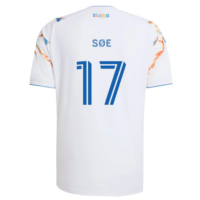 DanxenメンズOsvald Søe#17白オレンジ青アウェイシャツ2026/27ジャージーユニフォーム