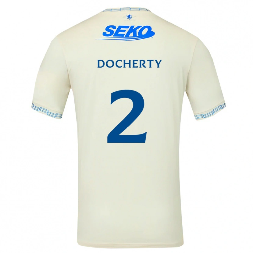 Danxenメンズニコラ・ドハーティ#2ディープスカイブルー白アウェイシャツ2026/27ジャージーユニフォーム
