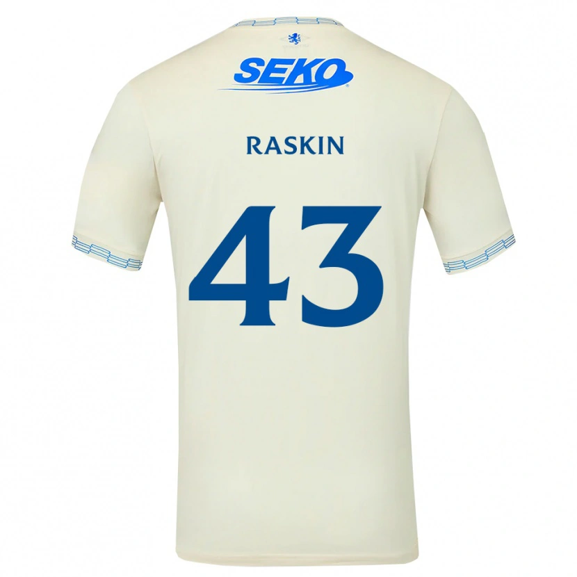 Danxenメンズニコラス・ラスキン#43ディープスカイブルー白アウェイシャツ2026/27ジャージーユニフォーム