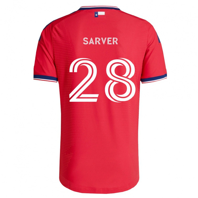 Danxenレディースサミュエル・サーバー#28赤青白ホームシャツ2026/27ジャージーユニフォーム
