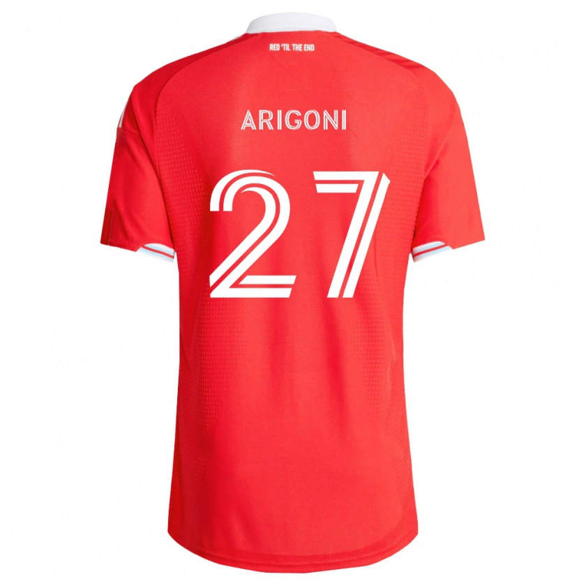 DanxenレディースAllan Arigoni#27赤濃青白ホームシャツ2026/27ジャージーユニフォーム