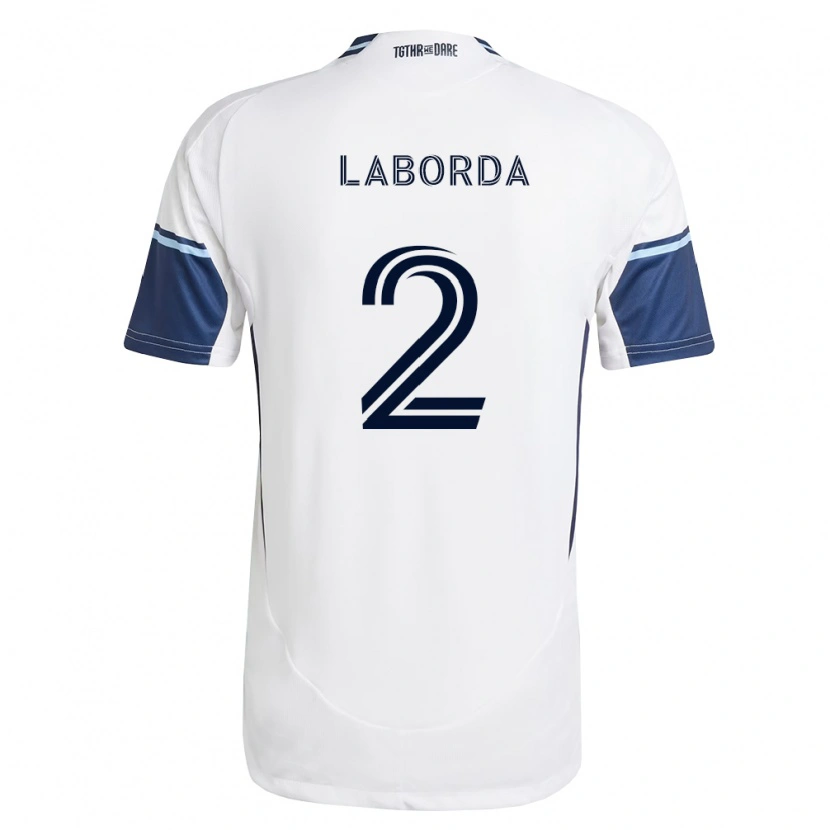DanxenレディースMathías Laborda#2白ロイヤルブルーホームシャツ2026/27ジャージーユニフォーム