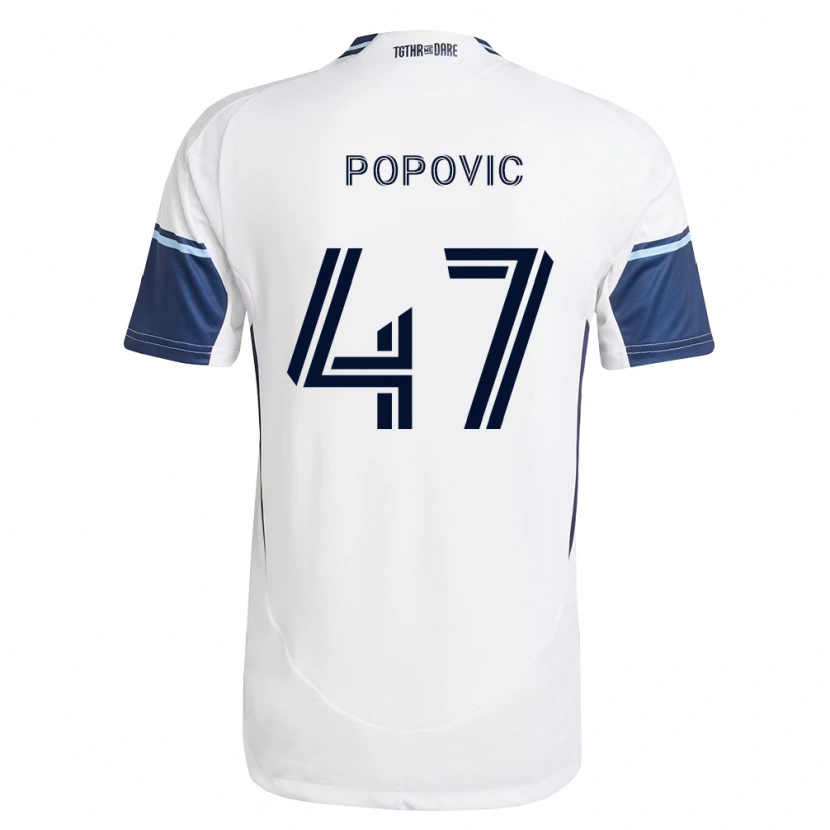 DanxenレディースMarko Popović#47白ロイヤルブルーホームシャツ2026/27ジャージーユニフォーム